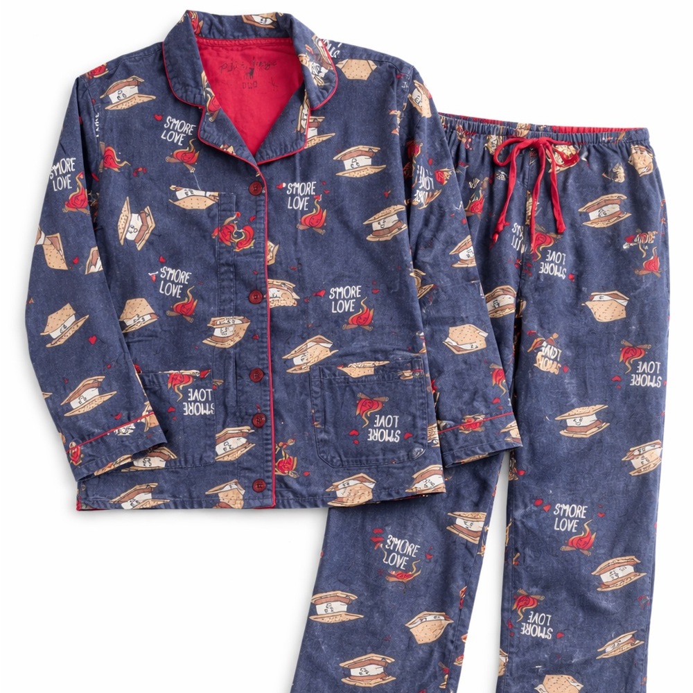 PJ Salvage S’More Love Cotton Pajama Set Small